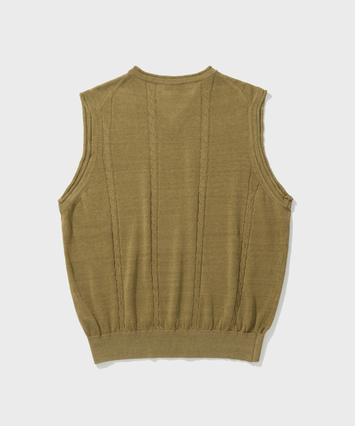 SHIRTER(シャーター)の「CABLE LINEN KNIT VEST (BEIGE)(ベスト・メンズ・その他・MEDIUM/LARGE)」の2枚目の写真