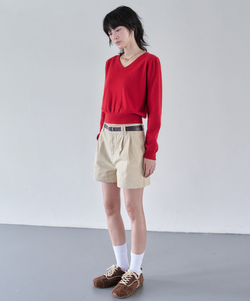 DECET WOMEN(デケット ウーマン)の「2プリーツショートパンツ DCWPT016ベージュ(その他パンツ・レディース・その他・MEDIUM/LARGE/X-SMALL/SMALL)」の7枚目の写真