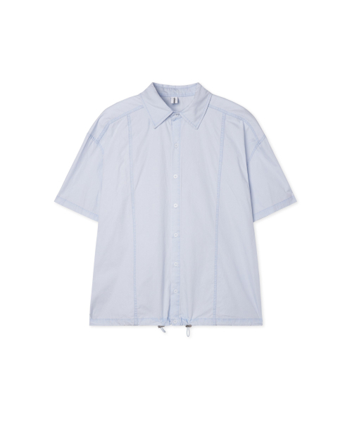 APOSTROPHE COMMA(アポストロフィコンマ)の「カーブラインウォッシング半袖シャツ_ライトブルー(シャツ/ブラウス・メンズ・その他・LARGE/MEDIUM/SMALL)」の1枚目の写真