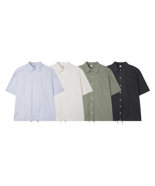 APOSTROPHE COMMA(アポストロフィコンマ)の「カーブラインウォッシング半袖シャツ_ライトブルー(シャツ/ブラウス・メンズ・その他・LARGE/MEDIUM/SMALL)」の6枚目の写真