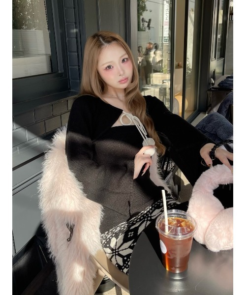 ノルディックパネルニットミニワンピース（ワンピース）｜Darich