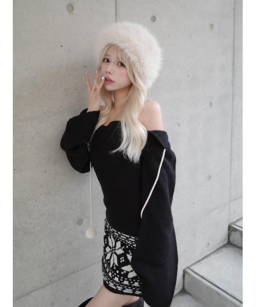 ダーリッチ ノルディックパネルニットミニワンピース ノルディックパネルニットミニワンピース（ワンピース）｜Darich