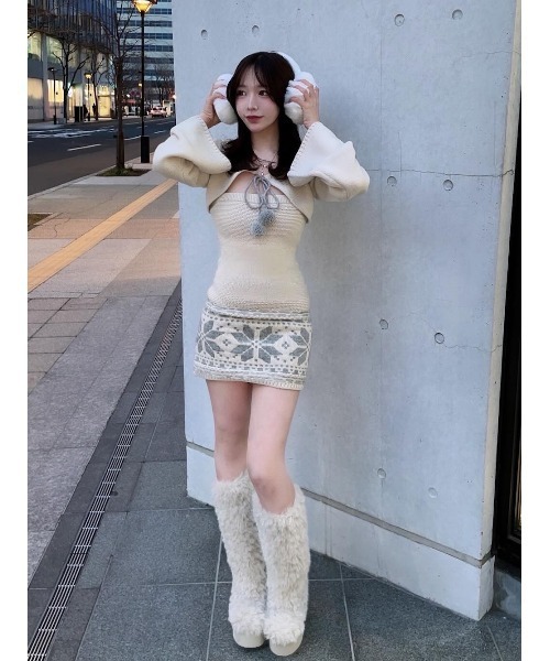 darich ノルディックパネルニットミニワンピース ノルディックパネルニットミニワンピース（ワンピース）｜Darich