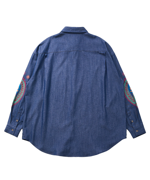 A NOTHING(アナッシング)の「ペイズリープリントデニムプリーツシャツ(ブルー)(シャツ/ブラウス・レディース・その他・SMALL/MEDIUM/LARGE)」の12枚目の写真