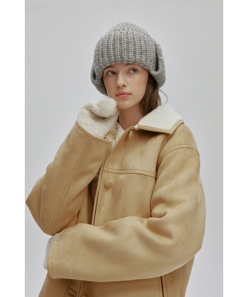 AFTERHOURS(アフターアワーズ)の「WOOL SHEARLING MUSTANG JACKET (SUEDE-BEIGE)(ムートンコート・レディース・ベージュ・FREE)」の4枚目の写真