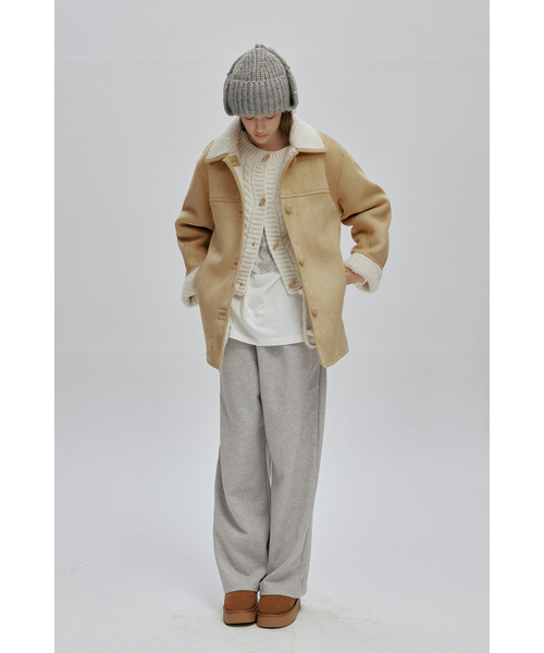 AFTERHOURS(アフターアワーズ)の「WOOL SHEARLING MUSTANG JACKET (SUEDE-BEIGE)(ムートンコート・レディース・ベージュ・FREE)」の5枚目の写真