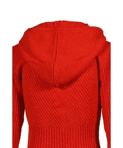 VACANT Archive(ベイカントアーカイブ)の「MORO KNITTED HOODIE ZIP-UP(パーカー・レディース・ブラック/レッド・SMALL/MEDIUM)」の10枚目の写真