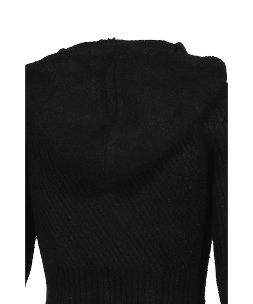 VACANT Archive(ベイカントアーカイブ)の「MORO KNITTED HOODIE ZIP-UP(パーカー・レディース・ブラック/レッド・SMALL/MEDIUM)」の6枚目の写真