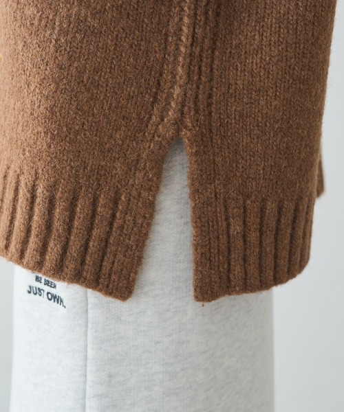 PUAL CE CIN（ピュアルセシン）の「アルパカ混深Vネックニットプルオーバー（ニット/セーター・レディース・ブラック/キャメル/オレンジ・FREE）」の4枚目の写真