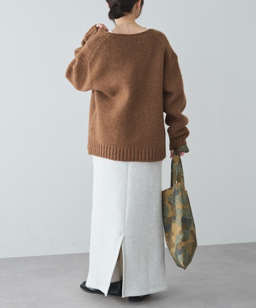 セール】アルパカ混深Vネックニットプルオーバー（ニット/セーター