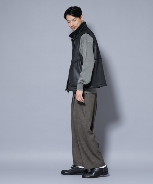 NANO universe（ナノユニバース）の「クラックフェイクムートンリバーシブルベスト（ベスト・メンズ・ブラック/ブラウン・M/L）」の18枚目の写真