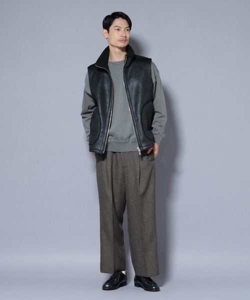 NANO universe（ナノユニバース）の「クラックフェイクムートンリバーシブルベスト（ベスト・メンズ・ブラック/ブラウン・M/L）」の15枚目の写真