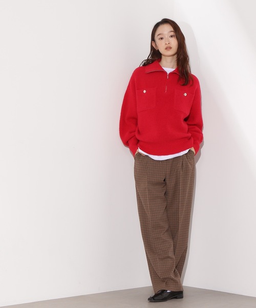 N.（N. Natural Beauty Basic）（エヌエヌナチュラルビューティーベーシック）の「ハーフジップオーバーニット（ニット/セーター・レディース・レッド/ネイビー/ベージュ・ﾌﾘ-）」の10枚目の写真