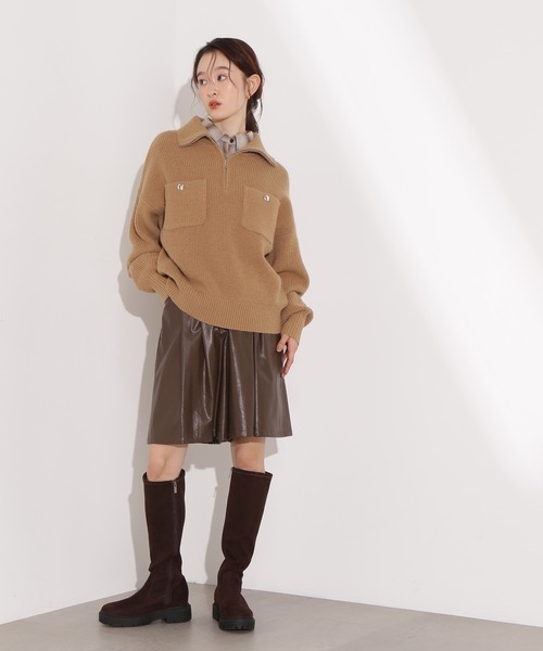 N.（N. Natural Beauty Basic）（エヌエヌナチュラルビューティーベーシック）の「ハーフジップオーバーニット（ニット/セーター・レディース・レッド/ネイビー/ベージュ・ﾌﾘ-）」の17枚目の写真