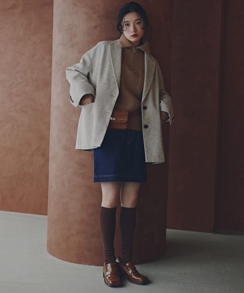 N.（N. Natural Beauty Basic）（エヌエヌナチュラルビューティーベーシック）の「ハーフジップオーバーニット（ニット/セーター・レディース・レッド/ネイビー/ベージュ・ﾌﾘ-）」の12枚目の写真