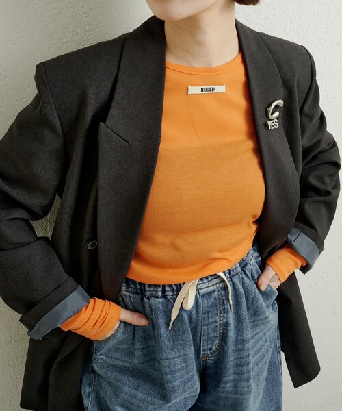 Omekashi（オメカシ）の「ダブルテーラードジャケット（テーラードジャケット・レディース・ピンク/ベージュ/チャコールグレー・FREE）」の22枚目の写真