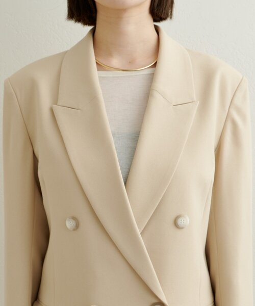 Omekashi（オメカシ）の「ダブルテーラードジャケット（テーラードジャケット・レディース・ピンク/ベージュ/チャコールグレー・FREE）」の4枚目の写真