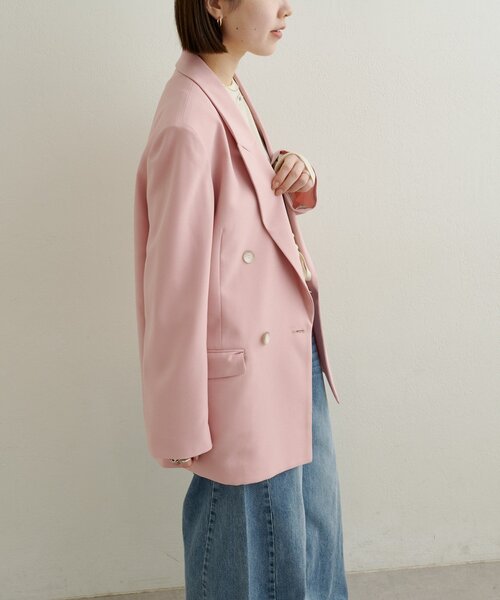 Omekashi（オメカシ）の「ダブルテーラードジャケット（テーラードジャケット・レディース・ピンク/ベージュ/チャコールグレー・FREE）」の14枚目の写真