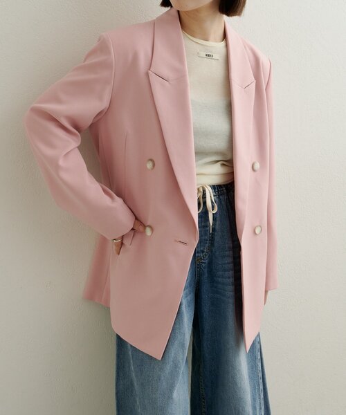 Omekashi（オメカシ）の「ダブルテーラードジャケット（テーラードジャケット・レディース・ピンク/ベージュ/チャコールグレー・FREE）」の15枚目の写真