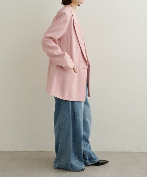 Omekashi（オメカシ）の「ダブルテーラードジャケット（テーラードジャケット・レディース・ピンク/ベージュ/チャコールグレー・FREE）」の21枚目の写真