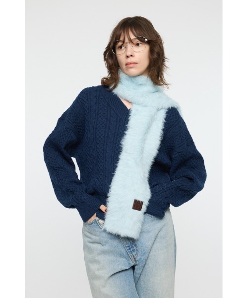 MOUSSY（マウジー）の「FLUFFY KNIT スカーフ（バンダナ/スカーフ・レディース・グレー/ライトブルー/ベージュ・FREE）」の17枚目の写真