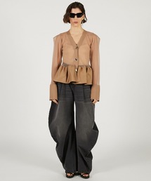 PRANK PROJECT（プランクプロジェクト）の「【Pre-Order】シアーコンビペプラムカーデ / Sheer Combine Peplum Cardigan（その他トップス）」