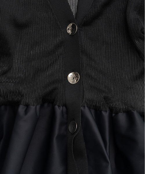 PRANK PROJECT(プランクプロジェクト)の「【Pre-Order】シアーコンビペプラムカーデ / Sheer Combine Peplum Cardigan(その他トップス・レディース・ベージュ/ブラック・FREE)」の7枚目の写真