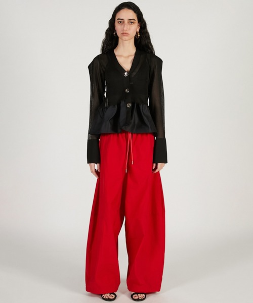 PRANK PROJECT(プランクプロジェクト)の「【Pre-Order】シアーコンビペプラムカーデ / Sheer Combine Peplum Cardigan(その他トップス・レディース・ベージュ/ブラック・FREE)」の19枚目の写真