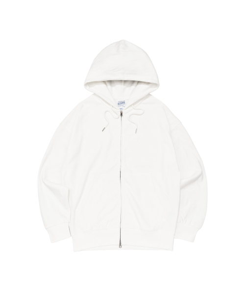 BECANVAS(ビキャンバス)の「BECANVAS SPECIAL INTERLOCK OVERFIT HOOD ZIP-UP (WHITE)(パーカー・レディース・ホワイト・SMALL/LARGE/MEDIUM/X-LARGE)」の1枚目の写真