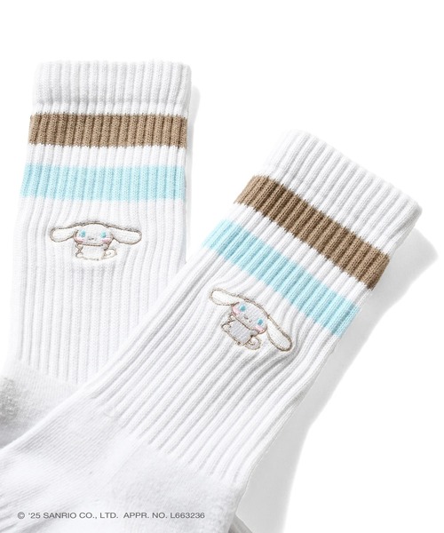 sanrio（サンリオ）の「サンリオキャラクターズ × ホームゲーム [HOMEGAME] - シナモロール 靴下 ソックス [CINNAMOROLL LINE SOCKS HG251713]（ソックス/靴下・レディース・ホワイト・23-25cm）」の2枚目の写真