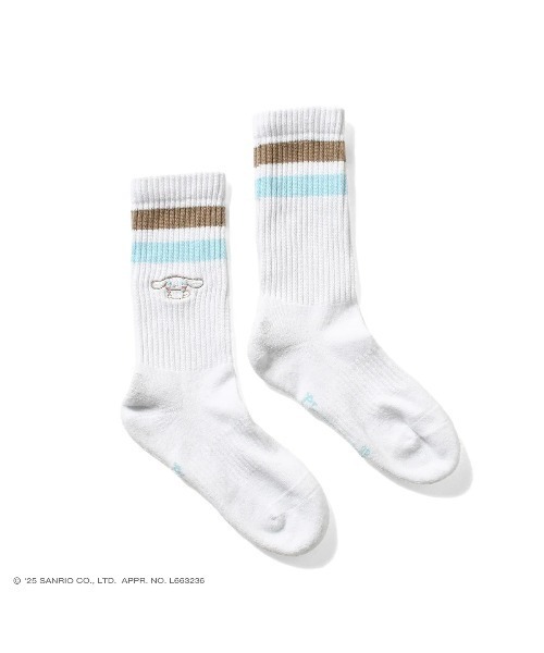 sanrio（サンリオ）の「サンリオキャラクターズ × ホームゲーム [HOMEGAME] - シナモロール 靴下 ソックス [CINNAMOROLL LINE SOCKS HG251713]（ソックス/靴下・レディース・ホワイト・23-25cm）」の4枚目の写真
