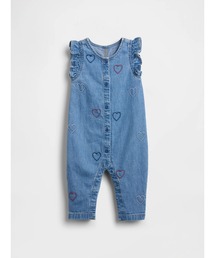 GAP | デニム ハート刺繍 カバーオール (ベビー)(サロペット/オーバーオール)