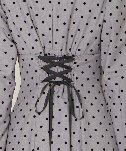 WILLSELECTION（ウィルセレクション）の「ドットフロッキーフレアワンピース（ワンピース・レディース・グレー系その他/ブラック系その他・FREE）」の7枚目の写真
