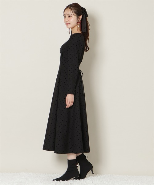 WILLSELECTION（ウィルセレクション）の「ドットフロッキーフレアワンピース（ワンピース・レディース・グレー系その他/ブラック系その他・FREE）」の9枚目の写真