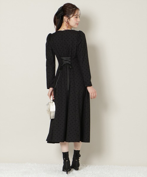 WILLSELECTION（ウィルセレクション）の「ドットフロッキーフレアワンピース（ワンピース・レディース・グレー系その他/ブラック系その他・FREE）」の10枚目の写真