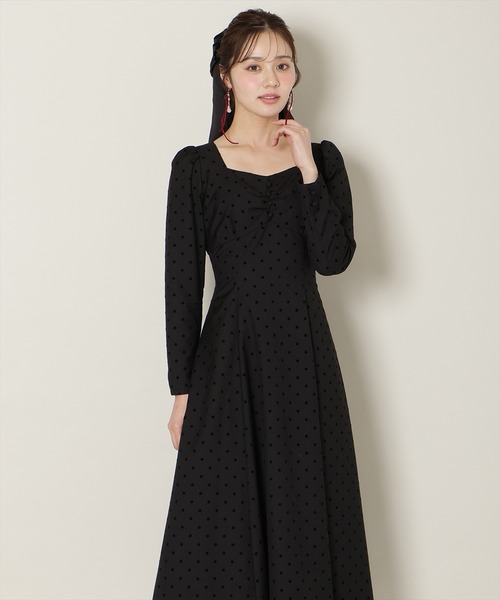 WILLSELECTION（ウィルセレクション）の「ドットフロッキーフレアワンピース（ワンピース・レディース・グレー系その他/ブラック系その他・FREE）」の11枚目の写真