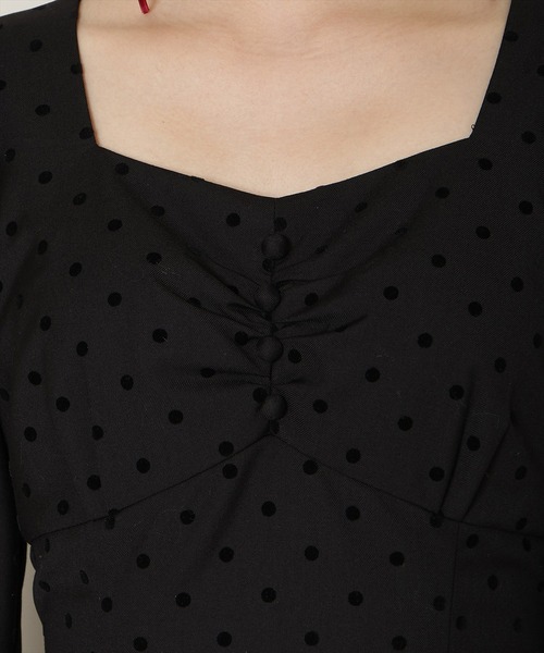 WILLSELECTION（ウィルセレクション）の「ドットフロッキーフレアワンピース（ワンピース・レディース・グレー系その他/ブラック系その他・FREE）」の13枚目の写真