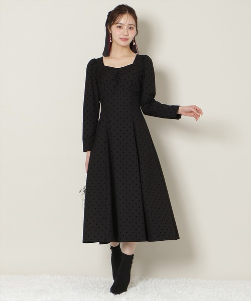 WILLSELECTION（ウィルセレクション）の「ドットフロッキーフレアワンピース（ワンピース・レディース・グレー系その他/ブラック系その他・FREE）」の15枚目の写真