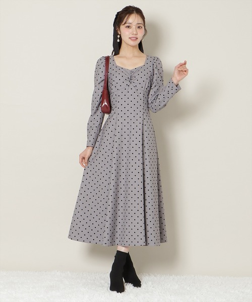 WILLSELECTION（ウィルセレクション）の「ドットフロッキーフレアワンピース（ワンピース・レディース・グレー系その他/ブラック系その他・FREE）」の16枚目の写真
