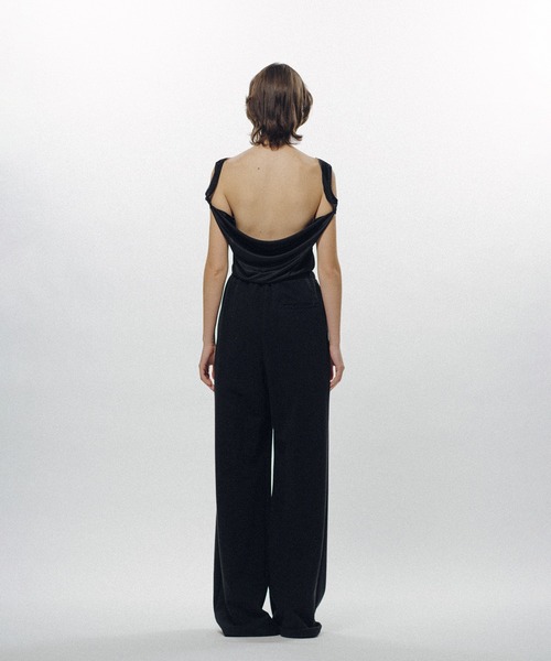 KEISUKEYOSHIDA（ケイスケヨシダ）の「Tuck Sweat Trousers（スウェットパンツ・レディース・ブラック/ベージュ・M/L）」の4枚目の写真