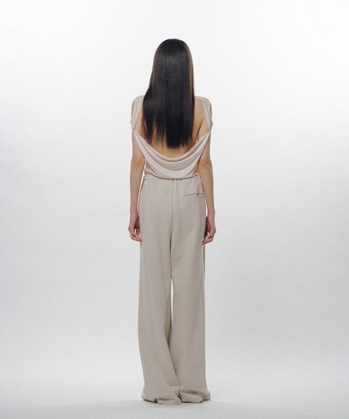 KEISUKEYOSHIDA（ケイスケヨシダ）の「Tuck Sweat Trousers（スウェットパンツ・レディース・ブラック/ベージュ・M/L）」の10枚目の写真