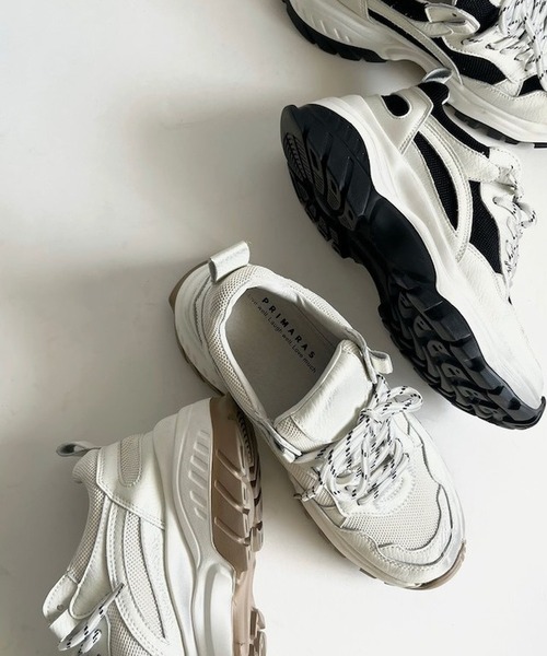 merrylatte（メリーラテ）の「厚底P-sneakerスニーカー【Primaras】（スニーカー・レディース・ホワイト・S/M/L）」の2枚目の写真