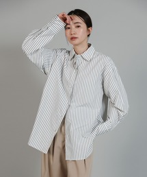 【Et】2Way Striped Oversized Blouse