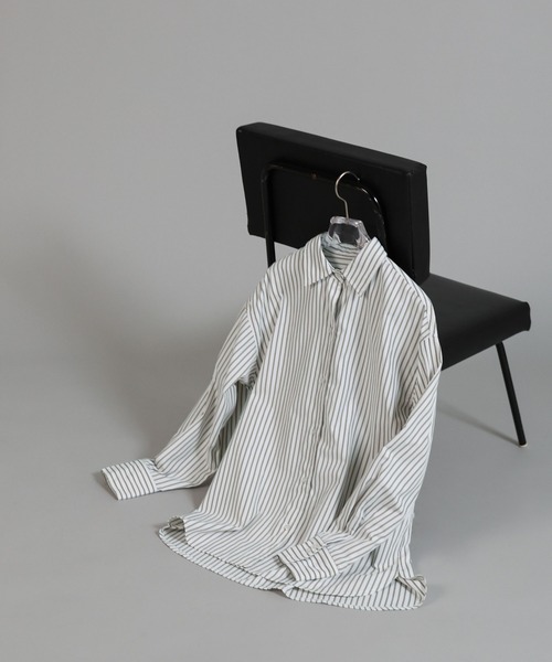 select MOCA Et（セレクトモカエト）の「【Et】2Way Striped Oversized Blouse（シャツ/ブラウス・レディース・ブルー/ベージュ・FREE）」の11枚目の写真