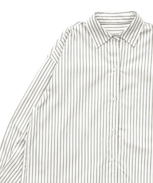 select MOCA Et（セレクトモカエト）の「【Et】2Way Striped Oversized Blouse（シャツ/ブラウス・レディース・ブルー/ベージュ・FREE）」の16枚目の写真