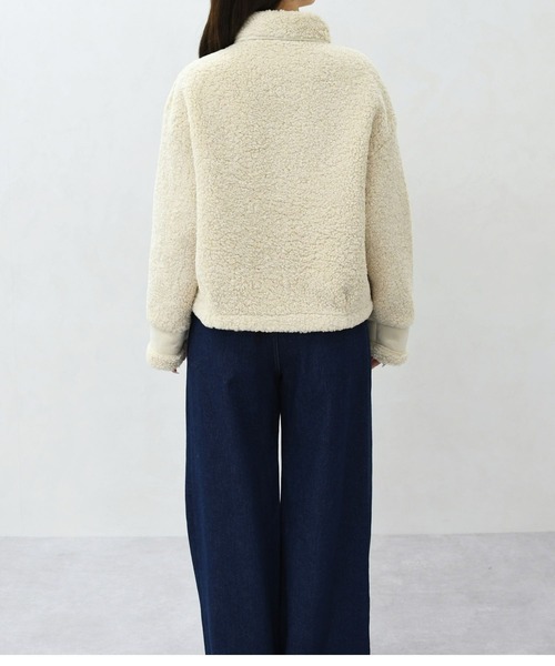 31 Sons de mode（トランテアン　ソン　ドゥ　モード）の「2025秋冬新作 一部店舗限定 ムートンライクボアショートコート（その他アウター・レディース・ブラウン/アイボリー・ﾌﾘ-）」の11枚目の写真