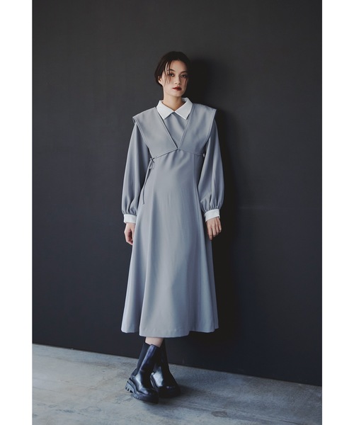 niana（ニアナ）の「レイヤードシャツワンピース 2点セット スーツ ビスチェ レディース フォーマル セレモニー 入学式 卒業式 成人式 七五三 お宮参り ママ（スーツスカート・レディース・チャコール/ブラック/ブルーグレー・S/M）」の3枚目の写真