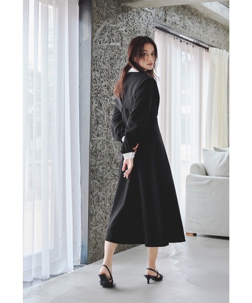 niana（ニアナ）の「レイヤードシャツワンピース 2点セット スーツ ビスチェ レディース フォーマル セレモニー 入学式 卒業式 成人式 七五三 お宮参り ママ（スーツスカート・レディース・チャコール/ブラック/ブルーグレー・S/M）」の8枚目の写真