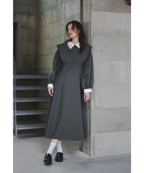 niana（ニアナ）の「レイヤードシャツワンピース 2点セット スーツ ビスチェ レディース フォーマル セレモニー 入学式 卒業式 成人式 七五三 お宮参り ママ（スーツスカート・レディース・チャコール/ブラック/ブルーグレー・S/M）」の17枚目の写真