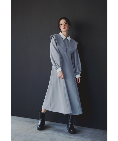 niana（ニアナ）の「レイヤードシャツワンピース 2点セット スーツ ビスチェ レディース フォーマル セレモニー 入学式 卒業式 成人式 七五三 お宮参り ママ（スーツスカート・レディース・チャコール/ブラック/ブルーグレー・S/M）」の11枚目の写真